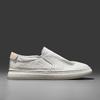 2025 new men's shoes summer breathable first layer cowhide white shoes soft sole one pedal men's casual shoes board shoes