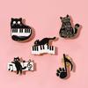 Cartoon Kat Piano Toets Muzieknoot Broche - Schattig en Veelzijdig Accessoire