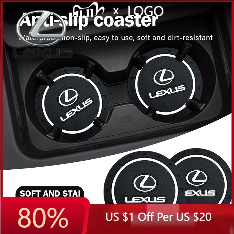 2026 Hot Interior Stickers Car Goods Car Anti Slip Coaster Anti-noise Water Cup Pad Cushion For Lexus RX 300 IS 250 300 GX 400 4