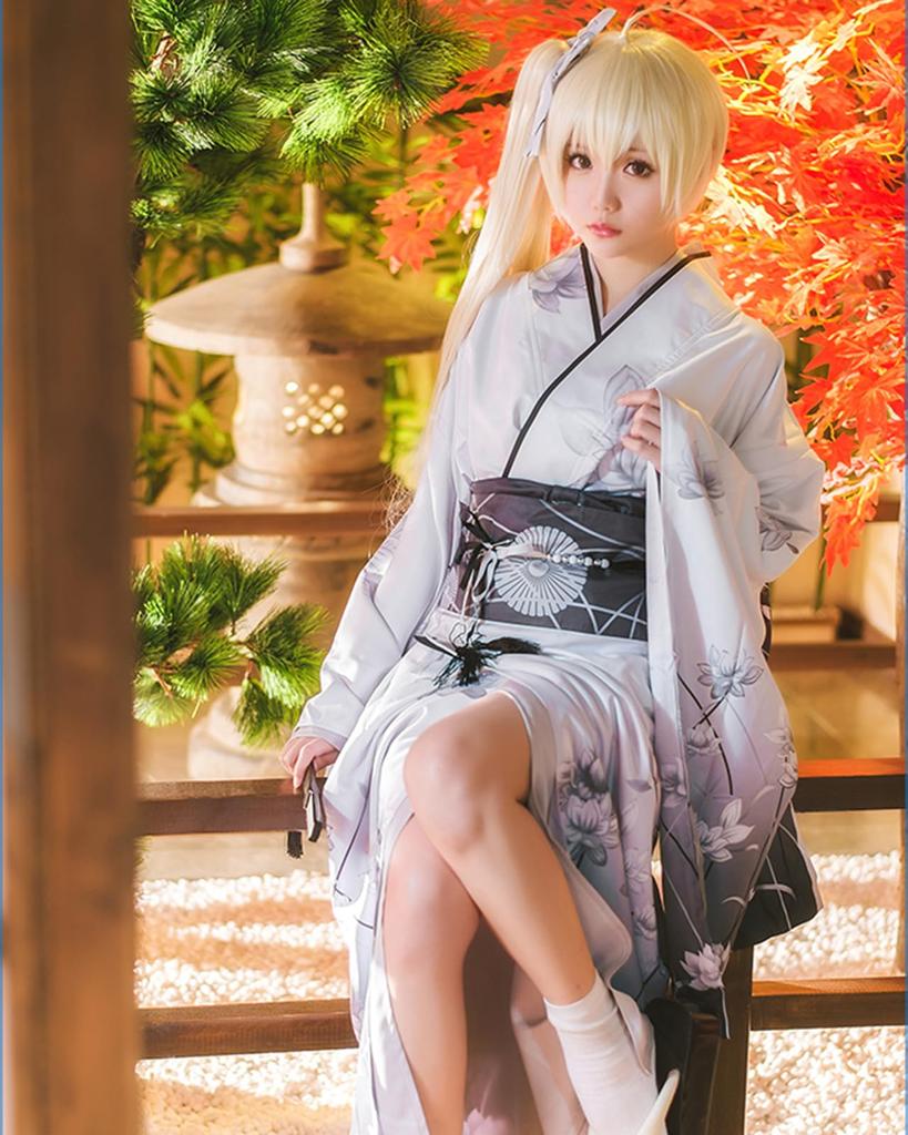 [Milky Time] Yosuga No Sora Kasugano Sora Cosplay Costume with Wig, White Kimono, Halloween