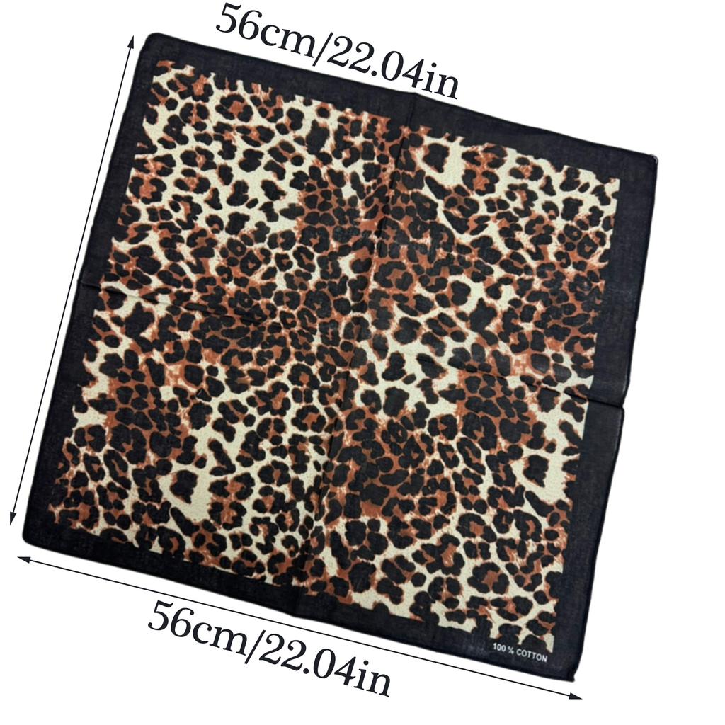 Multiuse Leopard Pattern Bandanas for Formal Occasion Digital Print Head Cover Outdoor Activity Cycling Hiking Head Wrap