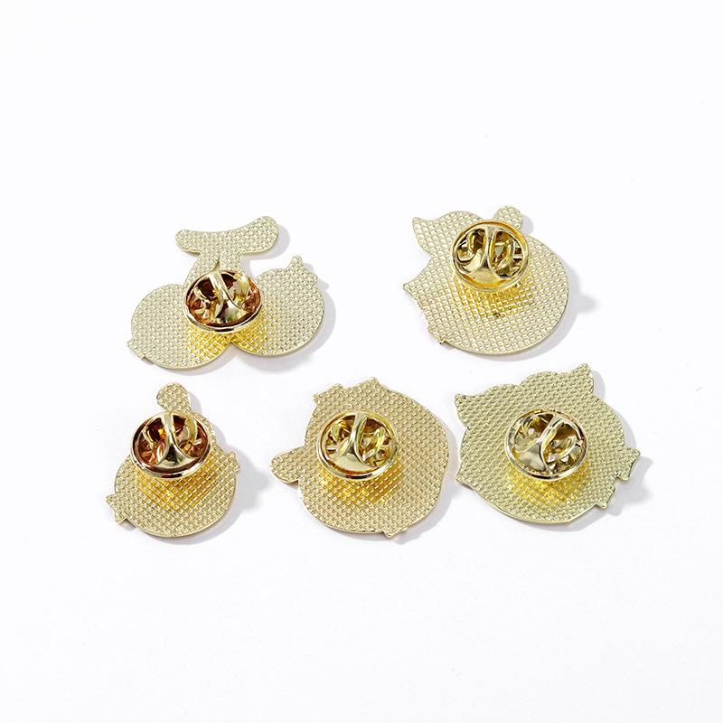Japan and Korea creative fun fruit brooch cartoon cute apple cherry metal badge summer clothes backpack decoration
