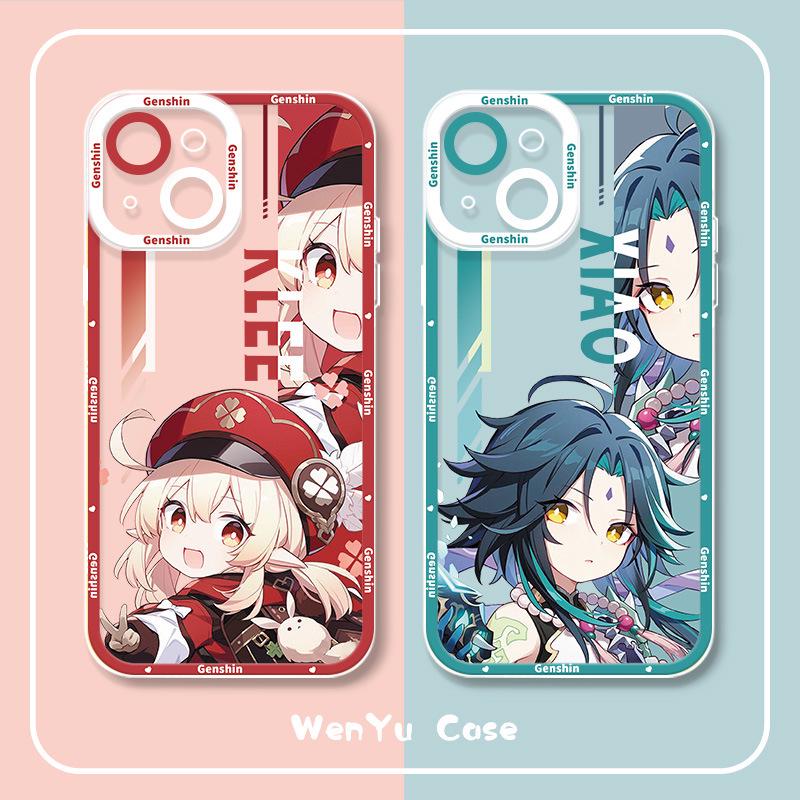 Genshin Impact iPhone 17 Case - Cartoon Venti & Klee Design for Apple 16/15