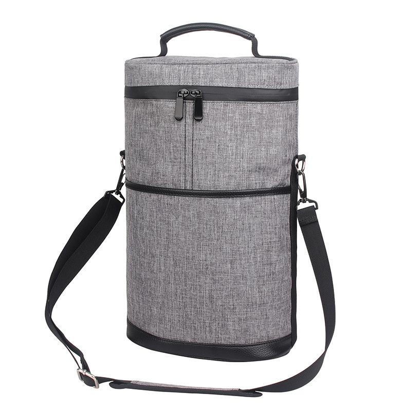 Cooler Bag for 2 Bottles Wine Bag Portable Bucket Carrier with Ice Champagne Picnic Pack Free Shipping Soft Cooler Bottle Opener 36398₽