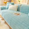 Super Soft Plush Sofa Towel Solid Color Modern Non-slip Couch Cushion Cover Thicken Warm Winter Bay Window Mat for Living Room