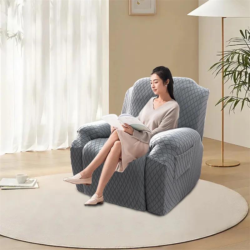 4Pcs Split Thicken Recliner Chair Cover Elastic Jacquard Single Sofa Covers  Chair Slipcovers Stretch Armchair Protector