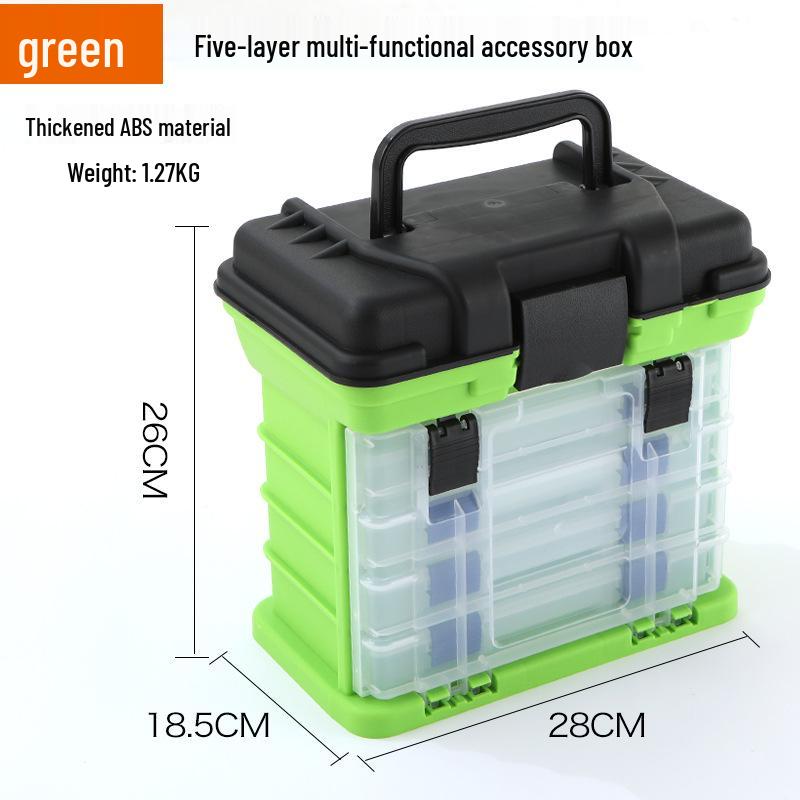 Five-Layer Handheld Fishing Lure Box - Drawer-Type ABS Storage for Fishing Gear