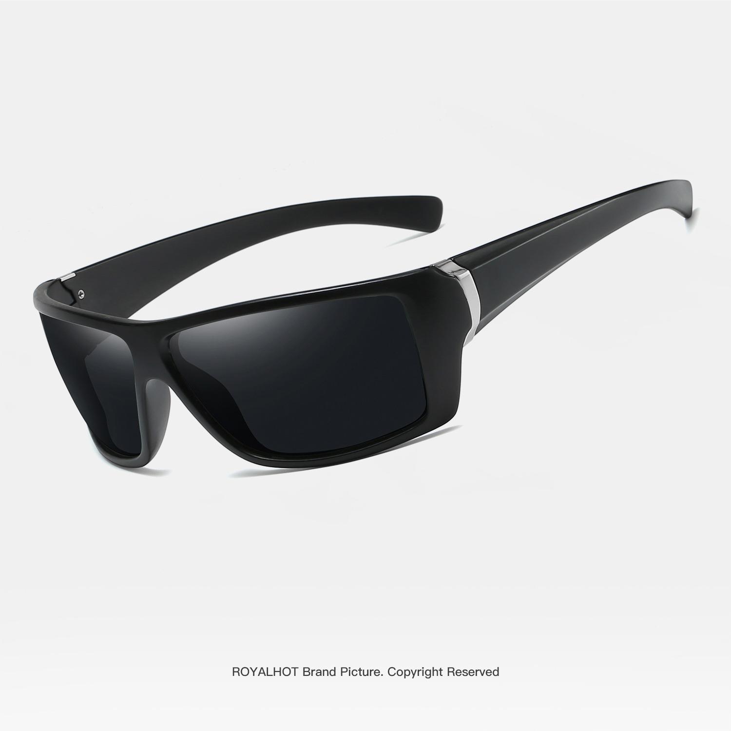 RoyalHot унисекс поляризационные синие спортивные солнцезащитные очки винтажные — фото 9