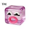 TPR Clear Cube Toy Cartoon Expression Stress Toy, Anxiety Relief Sausage Lip Squeeze Sensory for Relaxation