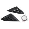Black Racing Style Rear Side Window Scoop Air Vent/Louver For 16-21 Civic Sedan