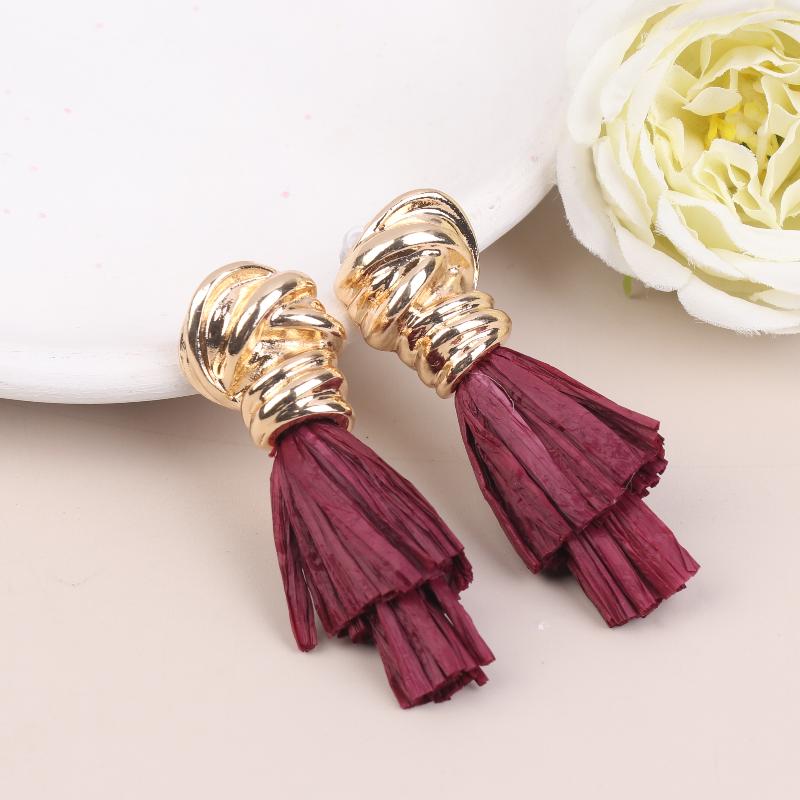 Stud Earrings For Women Girls Exaggerated Retro Metal Fringed Ear Accessories Fashion Jewelry Holiday Party Gift