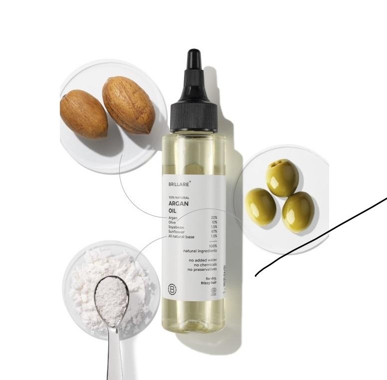 20% Argan Oil 10% Olive Oil for Dry Frizz Control Hair Oil 100 ml