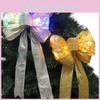 Elegant Christmas Tree Bow With Led Lights In Silver Or Gold For Holidays