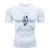 Men's 3D Tribal Wolf Print Compression Workout T-Shirt Quick