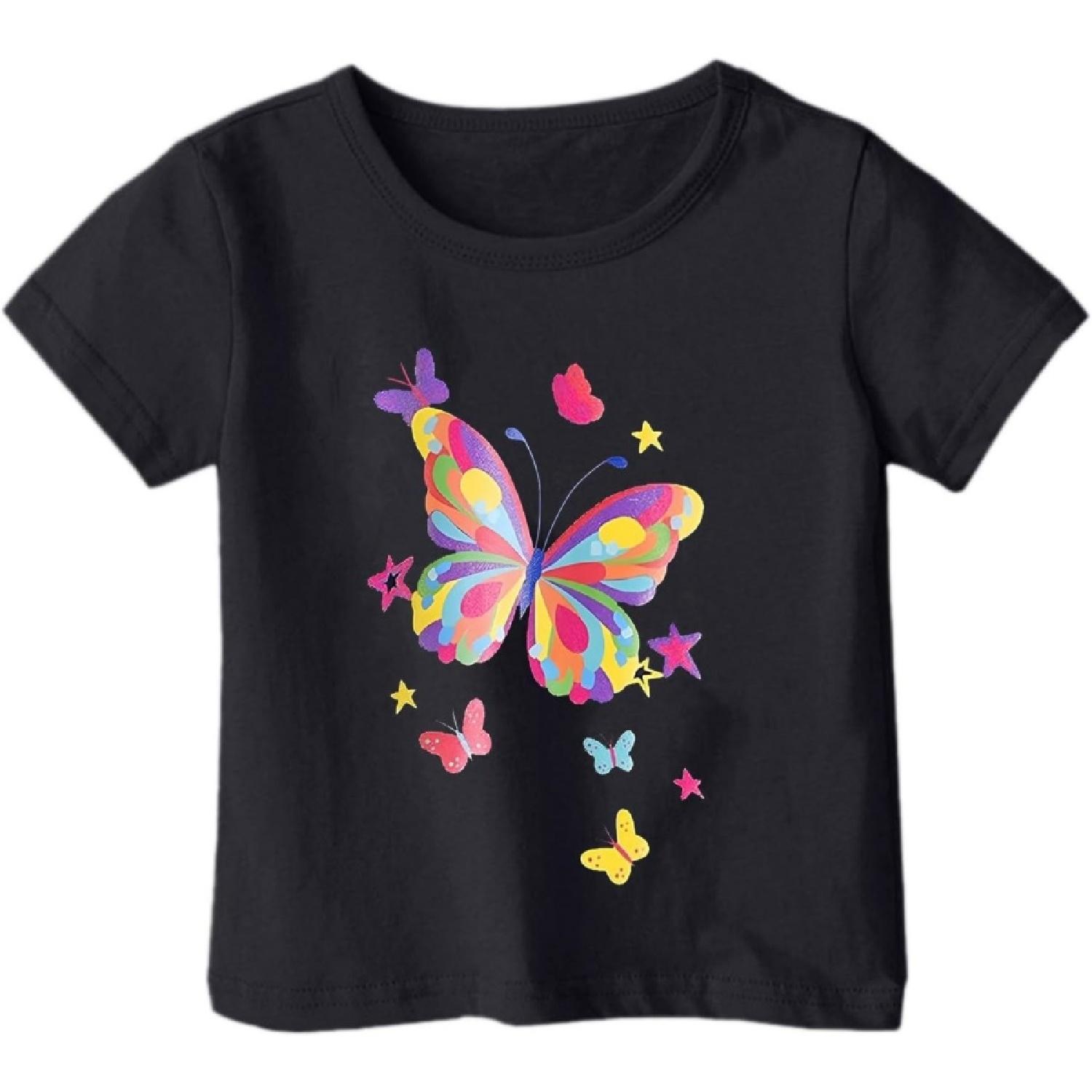 

Aubatece Girls Casual Graphic Print Round Neck Short Sleeve T-Shirt Loose Fit Tee for Everyday Wear XXXXXL різнокольоровий