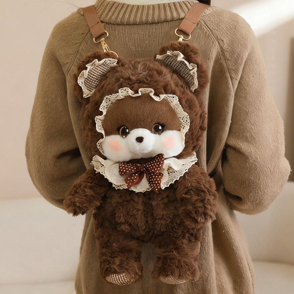 New Soft Plush Animal Plush Backpack Cotton Detachable Strap Plush Doll Backpack Cute Cartoon Shoulder Bag Daypack