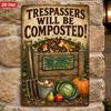 2D Flat, 1pc Humorous Compost Quote Metal Sign Wall Art, Funny Garden Message, Outdoor Yard Accent, Vegetable Patch Display, Gardeners, Housewarming P