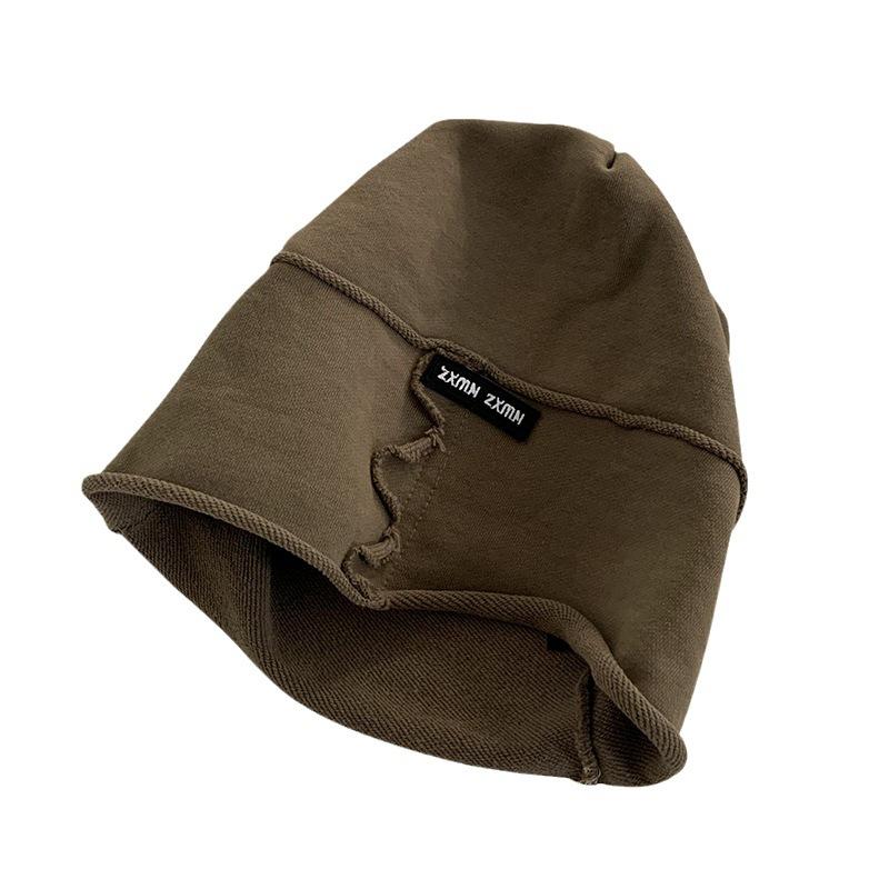 Autumn and Winter Japanese Style Loose Big Head Circumference Hooded Cold Hat Korean Version Versatile Face Showing Small Hat Trend