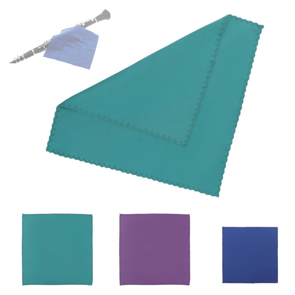 Pânză pătrată din bumbac pentru curățarea instrumentelor, Saxofon, Chitară, Vioară, Trompetă, cu perie pentru muștiuc, 8 buc. tampoane, fleece dublu față