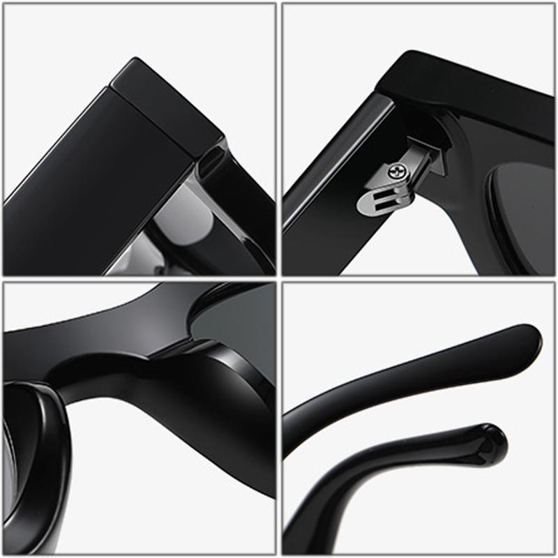 SO&EI Ins Popular Fashion Small Square Polarized Sunglasses Women Retro Punk Shades UV400 Men Trending Sun Glasses