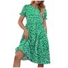 Sommermode für Damen mit V-Ausschnitt und gepunkteter Taille