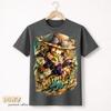 Anime Jojo Bizarre Adventure Steel Ball Run Gyro Zeppeli T-Shirts Unisex Damen Freizeit Baumwolle Kurze Ärmel Übergroße T-Shirts