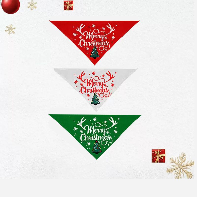 Pet Christmas triangle scarf, elk print dog saliva scarf, cat scarf pet jewelry