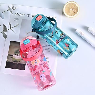 550ML High-Quality Outdoor Camping Drinking Tools Kids Straw Cup With Handle Plastic Straw Water Cup Sports Water Bottle