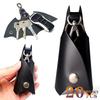 Men's Cartoon Bat Keychain Creative Car Key Bag Black Anti-lost Car Key Protection Sleeve Universal Keychain Pendant