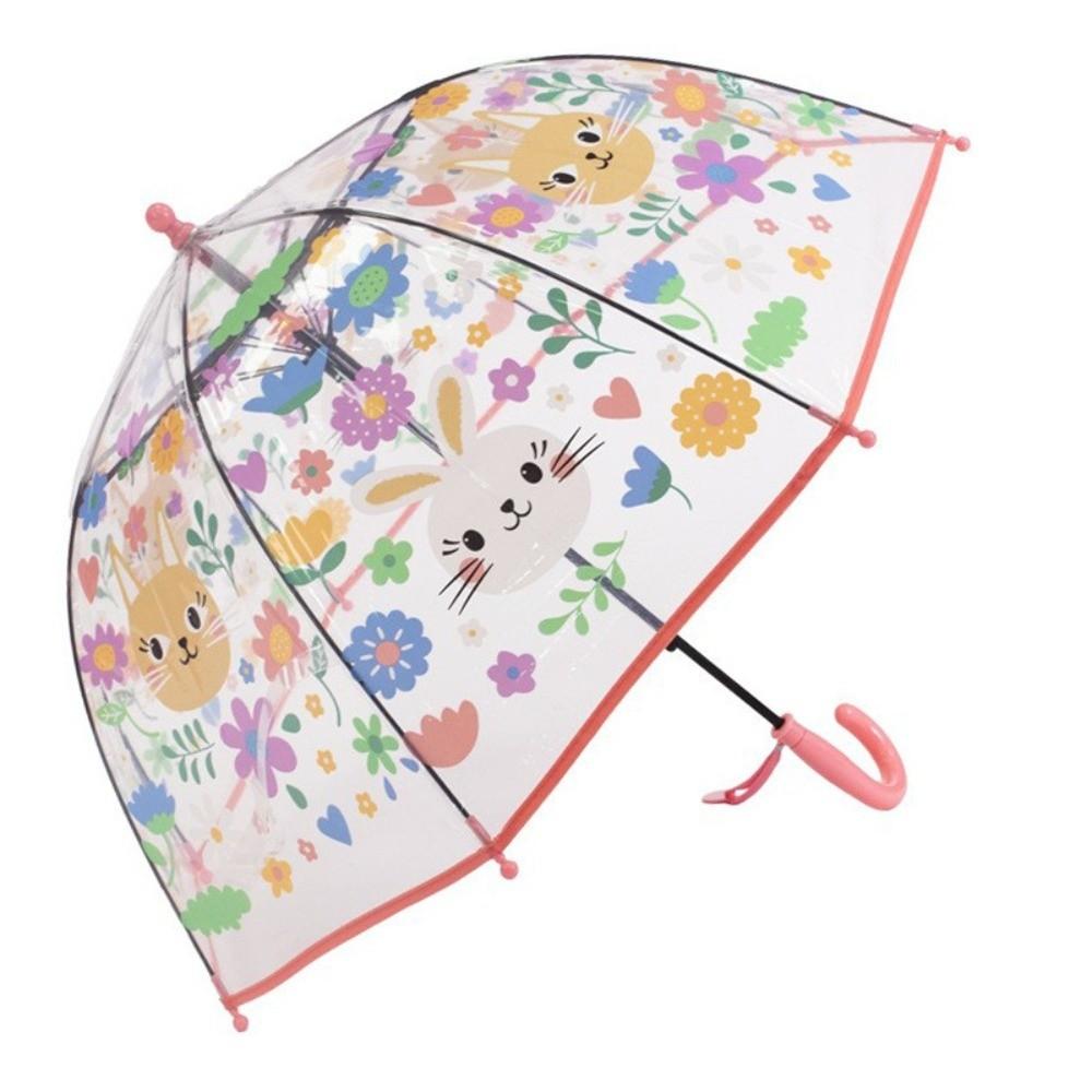 Transparent Long Handle Umbrella Easy Grip Hook Kids Umbrella Lightweight Dome Umbrella  Children