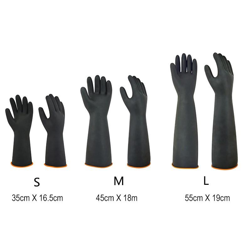 Heavy Duty Rubber Gloves Chemical Muriatic Acid Resistant Natural Anti-skid Latex Gloves Protective Safety Work Industri