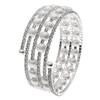 Luxury Rhinestone Pearl Wide Open Cuff Bracelet For Women Stylish Stretch Bangle Fashion Versatile Jewelry Gift