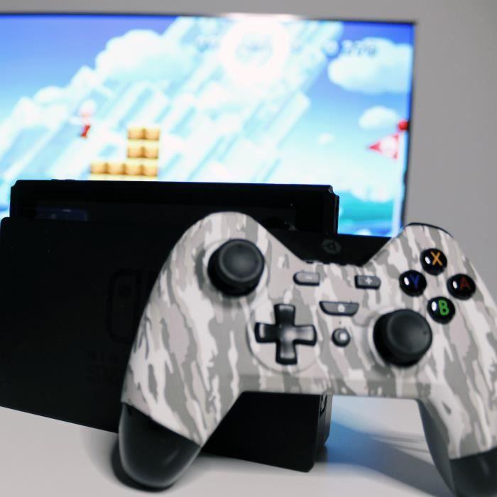 Manette De Jeu - Gioteck - WX4 - Bluetooth - Design Ergonomique - Camo Gris