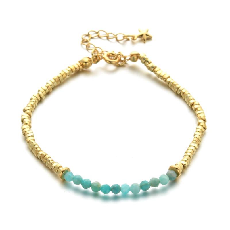 Stone Beaded Bracelet Girls Creative Electroplated Stone Crystal Bracelet