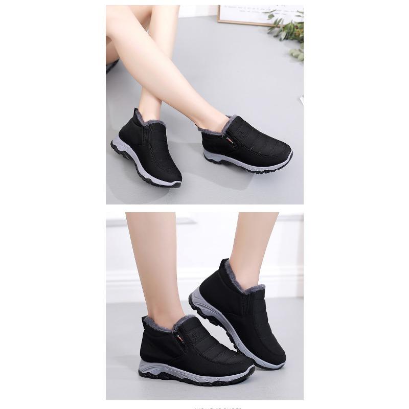 Zapatos de algodón de invierno del viejo Pekín para mujer, de terciopelo, engrosados, cálidos, botas de nieve, para hombres y mujeres de mediana edad y ancianos, los mismos zapatos de algodón para parejas