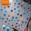 Cyansea Embossed Blue Snowflake Star Nail Art Stickers - New Adhesive Backing & Cute Design.