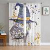 Owl Eyes Cute Claws Animal Window Curtains Sheer Chiffon For Living Room Bedroom Kitchen Decor