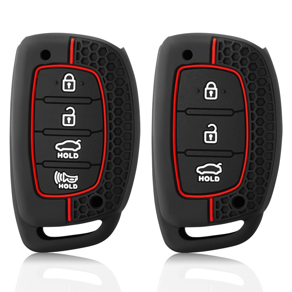 3/4 Button Silicone Car Key Case For Hyundai Solaris Verna Elantra Santa Fe I10 I20 I30 I35 I40 IX35 IX45 Creta Tucson Accent