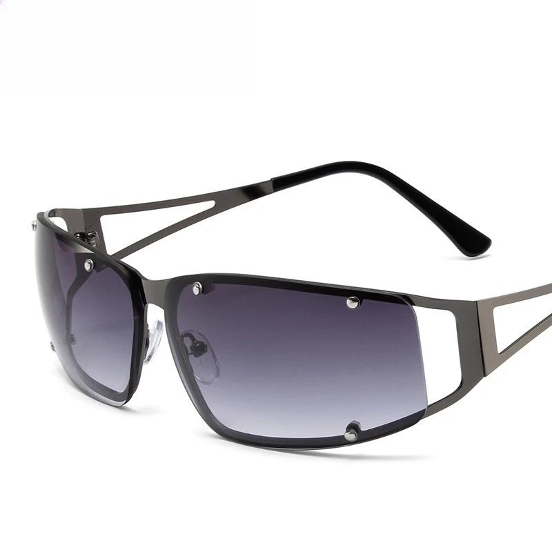 Metal hollow frameless sunglasses Y2K fashionable personalized sunglasses European and American trend small frame glasses