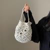 Geantă de mână țesută Fashion Boho Hollow Out Handmade Bucket Crossbody Bag Summer Beach Bag Tricotat Husă pentru telefon