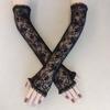 Women's Halloween Spiderweb Lace Fingerless Sun Protection Gloves