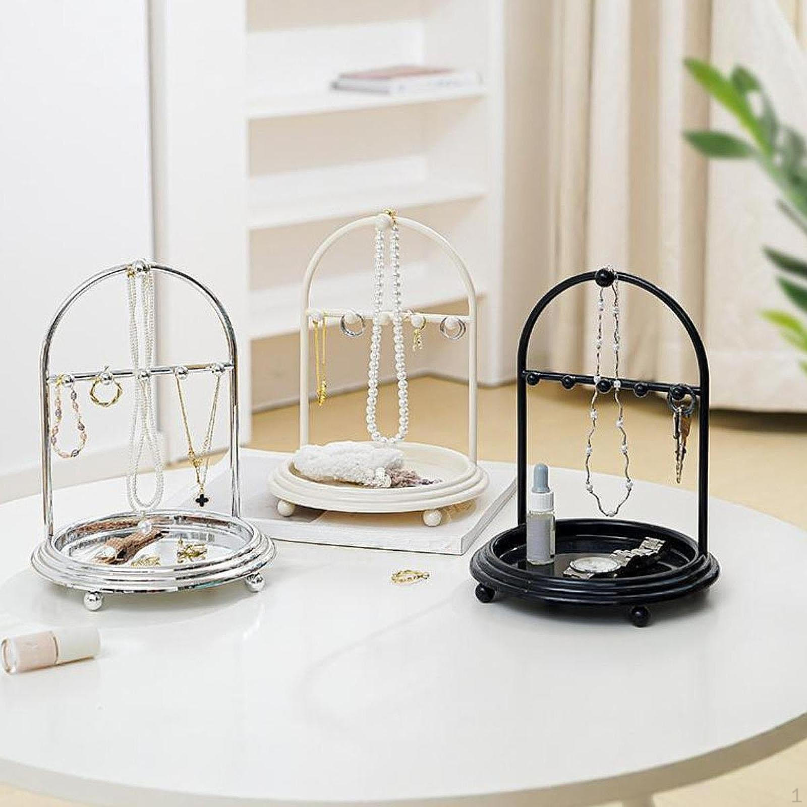 

Органайзер для ювелирных изделий, держатель для сережек, ожерелий, шикарная витрина с подносом для колец