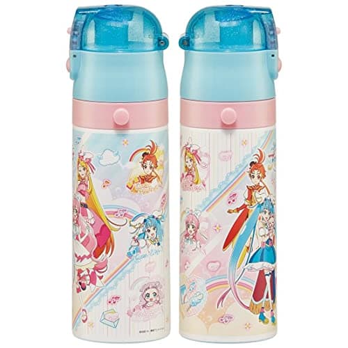 Skater Children's Stainless Steel Water Bottle 2-Way Direct Drinking 470ml Cup Drinking 430ml Expanding Sky PreCure Child-friendly Lightweight Type Gi