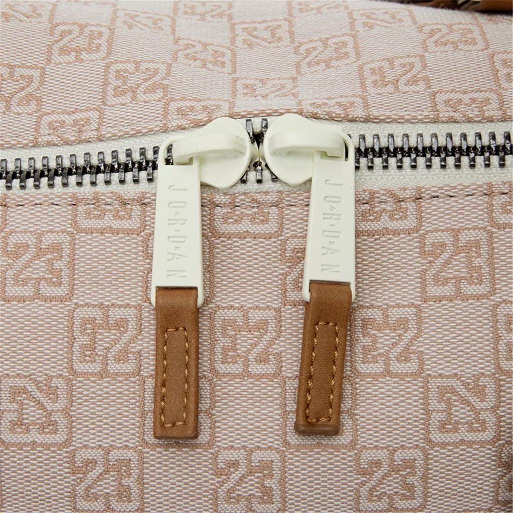 Jordan Large Capacity Basketball Training Travel Checkered Polyester Gym Bag Shoulder Crossbody Travel Bag Unisex Bags Beige JD2413019AD001