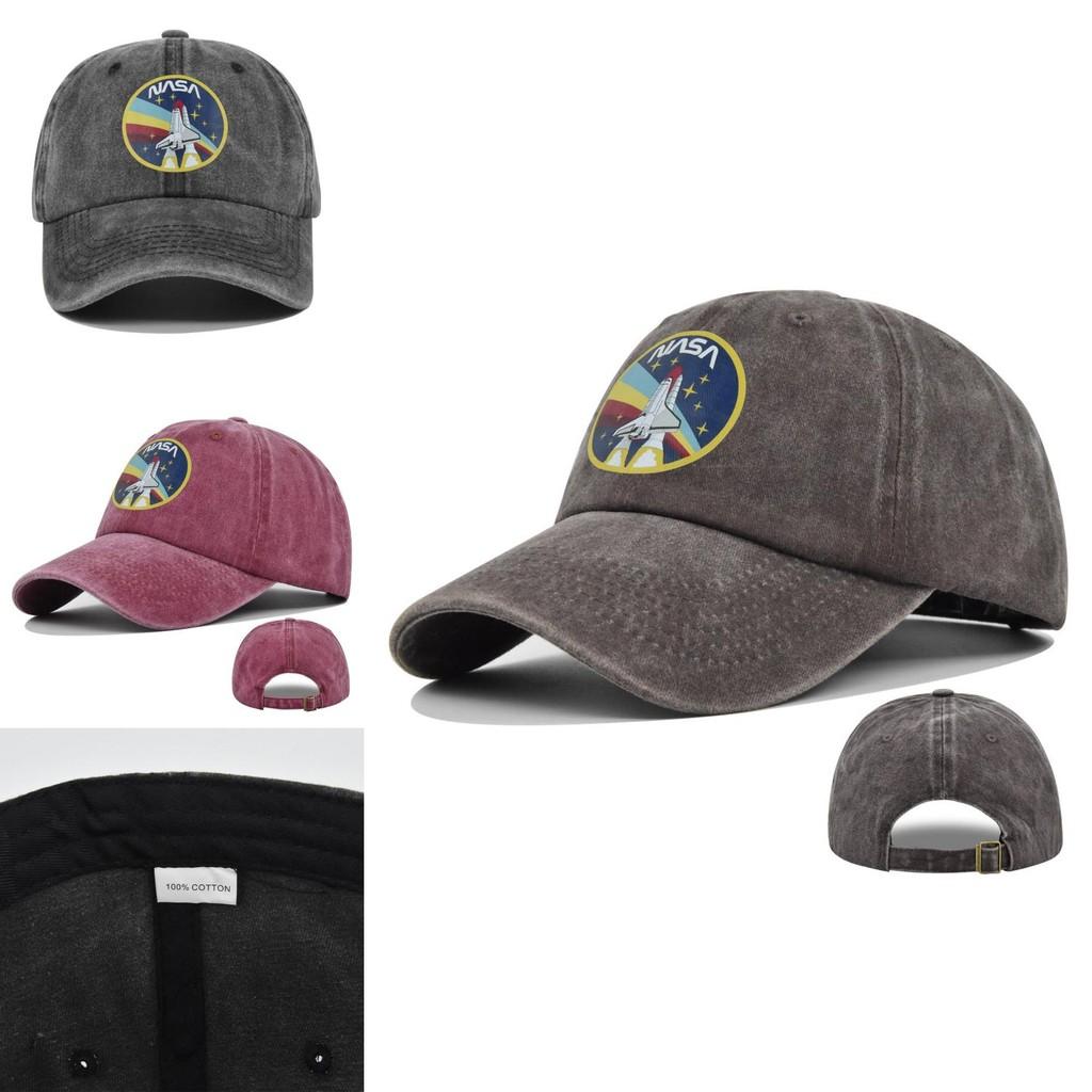 Nasa Graffiti Print Baseball Cap Colorful Silk Screen Duck Tongue Cap Vintage Sun Hat Personalized Hat