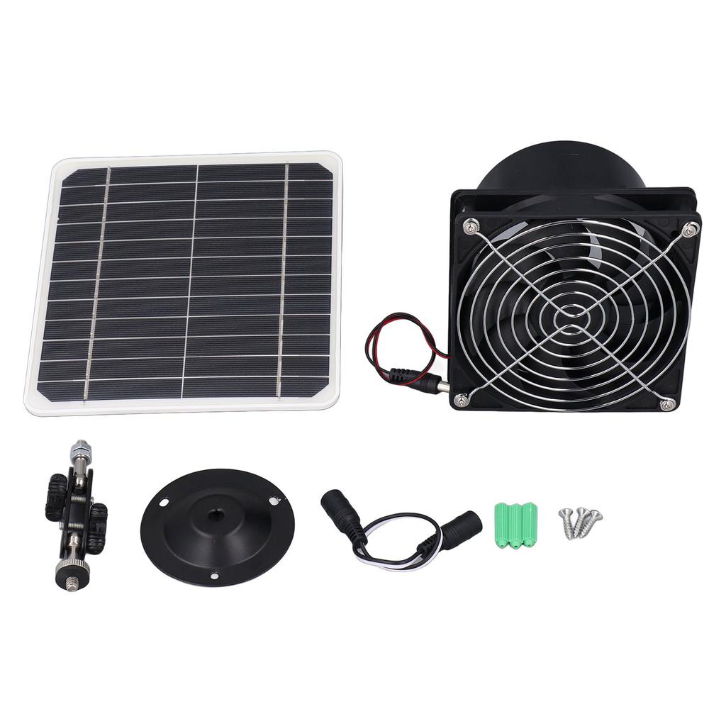 6.5 Inch Solar Powered Exhaust Fan 50W 12V ABS Monocrystalline Silicon Solar Panel Ventilation Fan