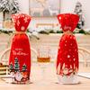Christmas Decor Red Snowflake Bottle Cover With Plush Design For Holiday Party Scene