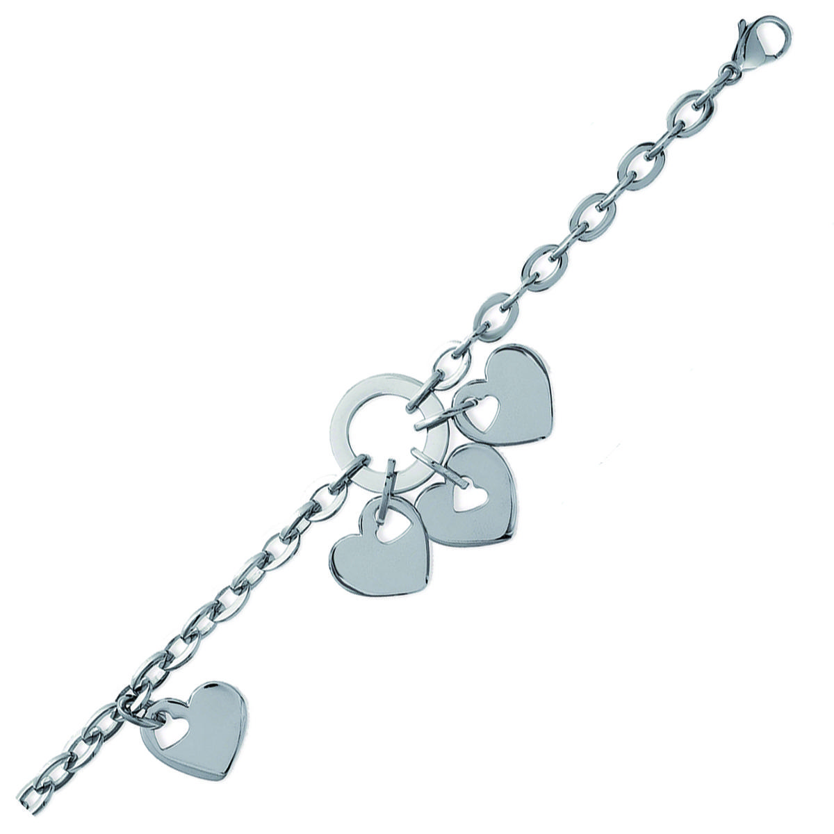 

Les Trésors De Lily [N1795] - Стальной серебряный браслет Love - 17x15 мм