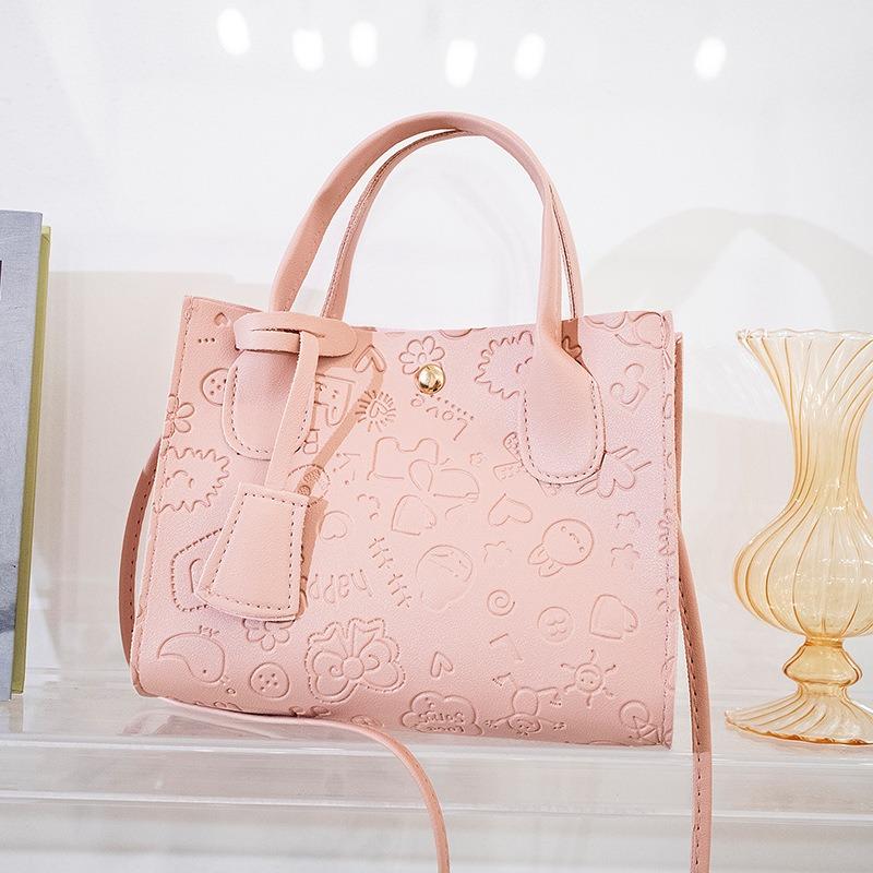 Spring New Tote Bag Shoulder Bag Korean Street Trend Version Bag Women's Embossed Handbag One Piece