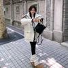 2025 Women's Winter Down Coat with Big Fur Collar - American Style Thickened Cotton-Padded Parka for Couples